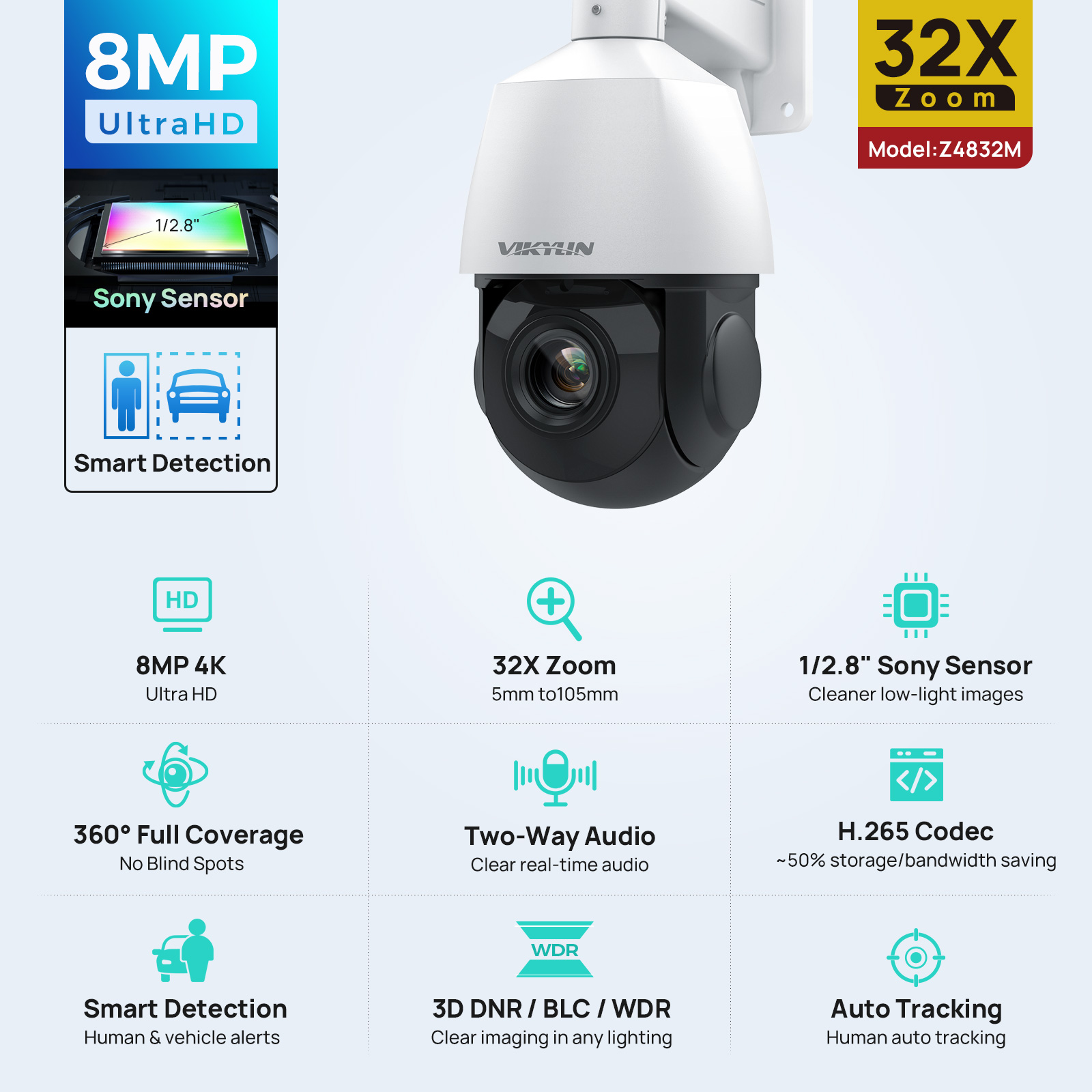 4K Microscope Camera Sony Sensor - Cámara IP Vikylin 4K 8MP PTZ