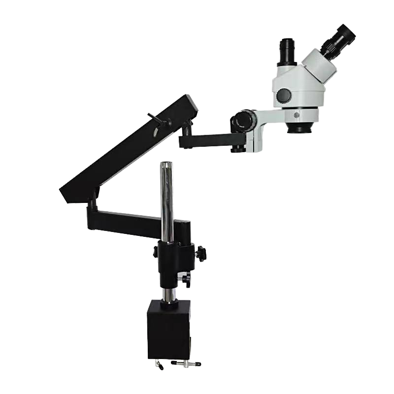 Articulating Arm Boom Stand Microscope - Microscopio estéreo Trinocular con soporte de
