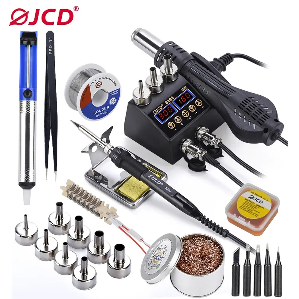 Estación de soldadura JCD 2 en - 2 In 1 Soldering Rework Station 750W reseña y precio