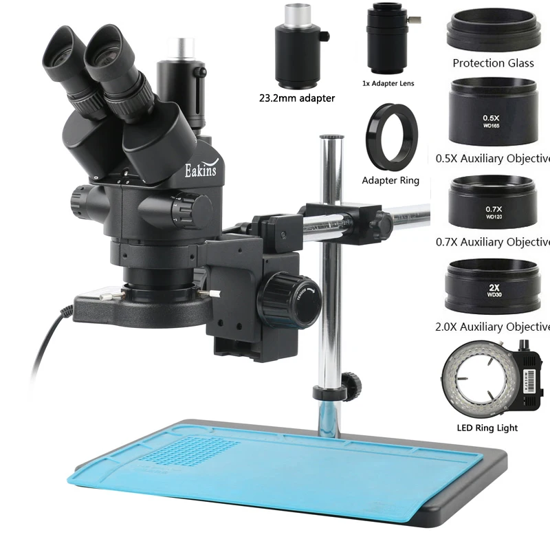 Microscopio Trinocular Estéreo - Trinocular Stereo Microscope 7X-45X reseña y precio