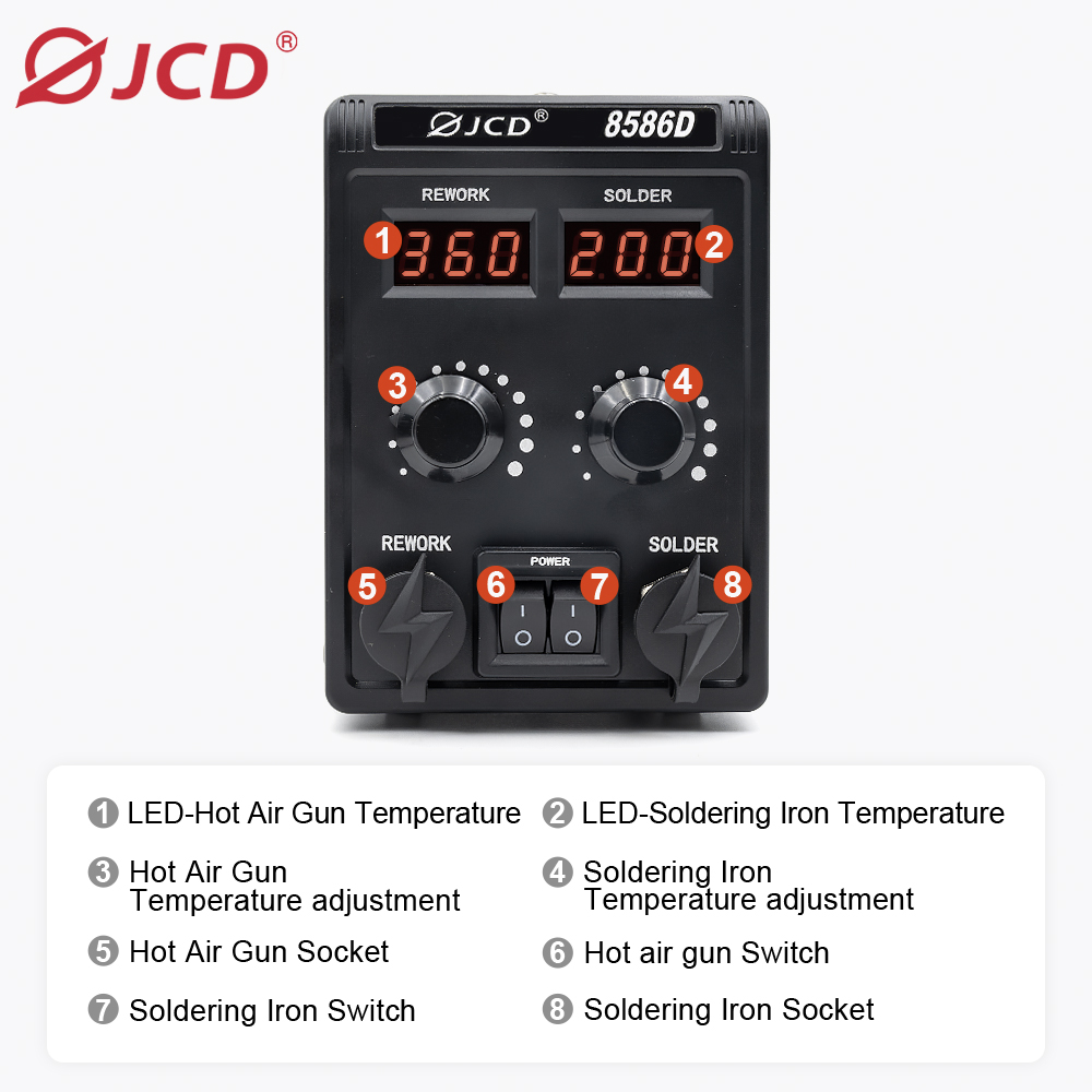 Estación de soldadura JCD 750W - 2 In 1 Soldering Rework Station 750W reseña y precio