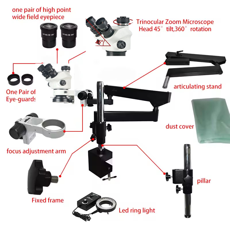 Brazo articulado Flexible, sop - Articulating Arm Boom Stand Microscope reseña y precio