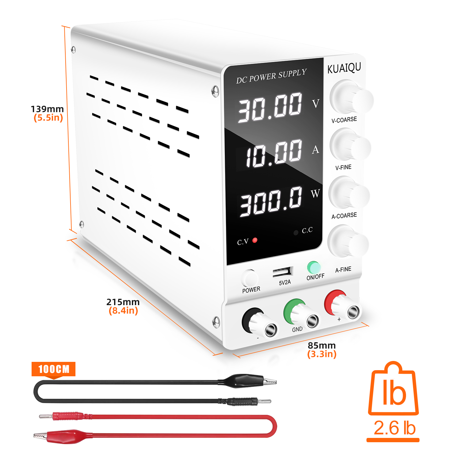 KUAIQU Fuente de Alimentación  - High Precision Dc Power Supply 30V 10A reseña y precio